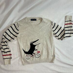 Sophie and Sam Kids Sweater Size 7/8 (XL) Alligator Bicycle Stripes